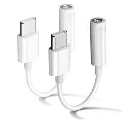 Apple MFi Zertifiziert 2 Pack USB C auf 3.5mm Kopfhörer Jack Adapter für iPhone 16/15/15 Pro/Pro Max/Plus, Typ C Aux Dongle Kabel für Samsung Galaxy S23/S23/S22/S21Ultra, MacBook, Note (weiß)