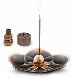 Hianjoo Räuchergefäß Räucherstäbchenhalter, Messing Weihrauchbrenner für Räucherstäbchen, Weihrauchhalter Brenner für Heimdekoration, Meditation und Yoga