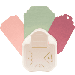 Vaessen Creative 2137-077 3-in-1 Eckenstanzer, Kreiert Runde Ecken, Anhänger und Etiketten, Papierstanzer für DIY Projekte, Scrapbooking und Karten Basteln, white pink, one size