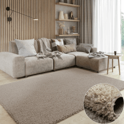 MY-RUG Teppich Shaggy Star Hochflor rechteckig beige 290 x 200 cm - Esszimmer Teppich, Langflor, Günstig