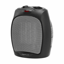 Amazon Basics - Keramik-Standheizung, 1500 W, mit verstellbarem Thermostat - Schwarz