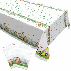 FIHODONE 3 Stück Tischdecke Kindergeburtstag 274 X 137 CM, Tischdecke Geburtstag, Wild One Geburtstag Deko, Geburtstag Tischdecke, Dschungel Geburtstag Dekoration Rechteckig für Kindergeburtstag Party