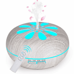 Aroma Diffuser,GeeRic 550ML Luftbefeuchter Ultraschall Vernebler,Raumbefeuchter Aromatherapie Öle Duftlampe mit 7 Farben LED Leichte Holzmaserung