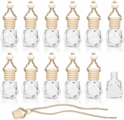10 Pcs Auto Parfüm Flasche Leer,8 ml Auto lufterfrischer duftflakon Flasche leer,Auto Aromatherapie ätherisches Öl Diffusor mit hangend,autoduft zum selbst befüllen für Auto Zuhause Büro