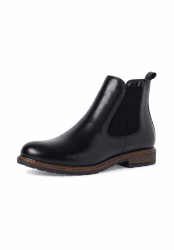 Tamaris Damen Chelsea Leder Blockabsatz 39 EU Schwarz Black Leather 003