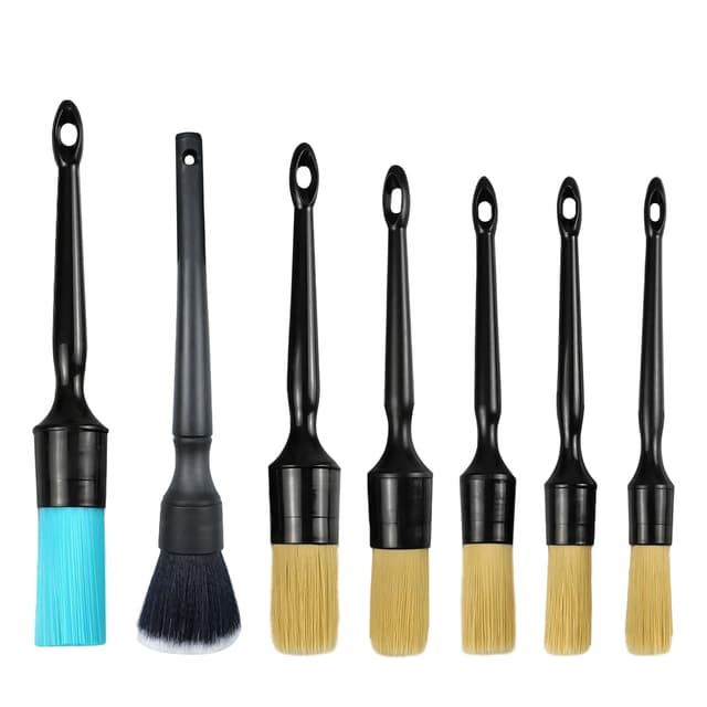 Zfseyuh 7 Stück Auto Detailing Pinsel Set,Auto Reinigungspinsel Bürsten Weich Auto Pinsel Innenraum & Außen für Felgen,Alufelgen,Motor, Motorraum