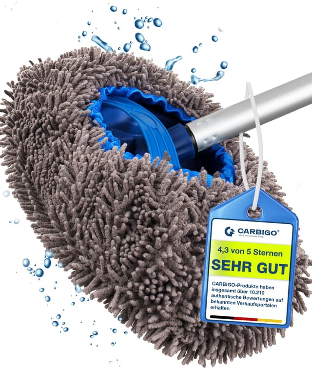 Carbigo® Premium Auto Waschbürstenüberzug 21x28cm (700 GSM) - Profi Brush Cover für Autowaschbürsten & SB-Waschanlagen – Maximal saugstark & lackschonend für Autos, Motorräder, Wohnwagen