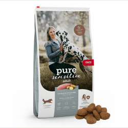 MERA pure sensitive Fresh Meat Truthahn & Kartoffeln, Hundefutter trocken mit viel frischem Fleisch, gesundes Trockenfutter getreidefrei für ausgewachsene Hunde (12,5 kg)