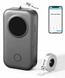 Phomemo D30 Etikettendrucker,Bluetooth Etikettiergerät Mini Beschriftungsgerät Selbstklebend,Tragbarer Thermo Etikettiergeraet Kabelloser Label Printer für zu Hause, im Büro und in der Schule - Grau