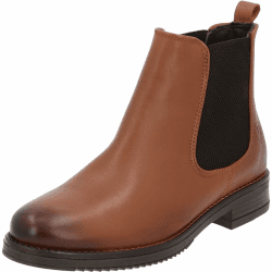 Palado Chelsea Boots Damen Patmos – elegante Stiefeletten aus hochwertigem Rindsleder – leicht gefüttert – gefertigt in Portugal – ideal für Herbst und Winter 38 EU Cognac
