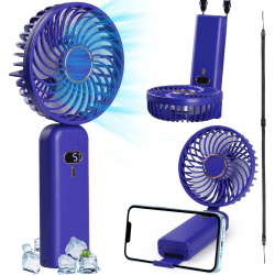 GeeRic Handventilator Taschenventilator 5 Speeds,4000mAh Tragbarer Ventilator mit Schlüsselband/LED-Anzeige,akkuTragbarer Lüfter Elektrischer Aufladbarem Batterie für Reisen Draußen Büro