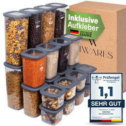 Viwares Vorratsdosen mit Deckel Luftdicht |24er Vorratsbehälter Set | BPA-FREI | Zur Müsli Mehl und Zucker Aufbewahrung | Praktische Aufbewahrungsbox Küche für alle Lebensmittel