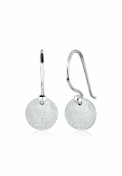 Elli Ohrringe Damen Ohrhänger Geo Plättchen Minimal Trend Matt in 925 Sterling Silber Silber Single