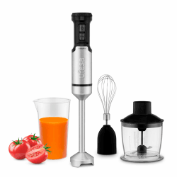 Ufesa Galaxy Max Stabmixer, Leistung 1200 W, 24 Geschwindigkeitsstufen + TURBO, 4 hocheffiziente Klingen, ergonomisches und spritzwassergeschütztes Design, Zubehör inklusive, BPA-frei