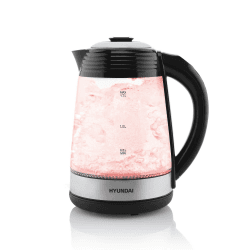 HYUNDAI VK 780 Glas Wasserkocher mit 7 Temperatureinstellungen I 40-100°C I LED Beleuchtung I Warmhaltefunktion I 1.7 Liter I 2200 Watt