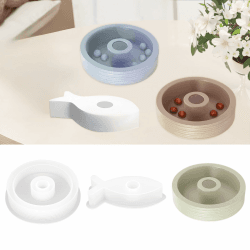 Silikonform Kerzenhalter, 2 Stück DIY Runde Silikon Gießform Kerzenhalter Fisch silikonformen gießformen kerzenhalter Harz Epoxid Silikon Kerzenhalter Form für Weihnachten Halloween Kommunion Deko
