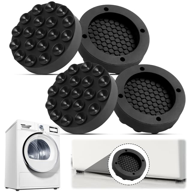LETTERASHQP Schwingungsdämpfer Waschmaschine 4 Stück Waschmaschine Unterlage Universal Gummi Antirutschmatte Vibrationsdämpfer Füße Pad Antivibrationsmatte für Waschmaschinen Trockner Kühlschrank