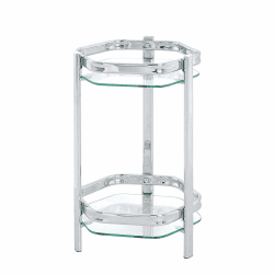HAKU Möbel Blumensäule Chrom, Glas, Metall - Maße: H 45 cm x Ø 28 cm, Style: Art Deco