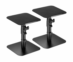 RICOO 2er Set Universeller Lautsprecher Tischhalterung, Lautsprecherständer LH069-T, Boxenständer Höhenverstellbar, Speaker Stand, Lautsprecher Halterung Schreibtisch, Schwarz