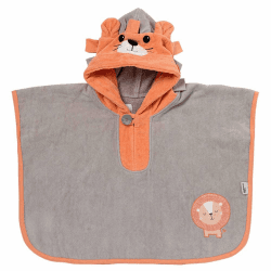 schlummersack Badeponcho mit Kapuze aus Frottee Oekto-Tex in verschiedenen Größen und Designs Löwe 1-3 Jahre
