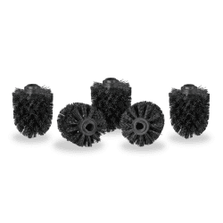 Relaxdays 10021024_46 WC Bürstenkopf im 5er Set, lose Toilettenbürsten 12mm Gewinde, Ersatzbürstenkopf Durchmesser 7 cm, Plastik, Schwarz, 7 x 7 x 9 cm, Innengewinde: 12 mm
