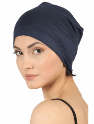 Deresina Bambus Schlafmütze, Chemo Kopfbedeckung, Entworfen für Haarausfall, Unisex, Weich, Atmungsaktiv Denim Blau