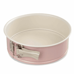 Dr. Oetker Springform Ø 20 cm mit Flachboden, runde Kuchenform Modern Baking - Retro Design mit zweifarbiger, keramisch verstärkter Premium-Antihaftbeschichtung (Farbe: Rosa/Creme), Menge: 1 Stück