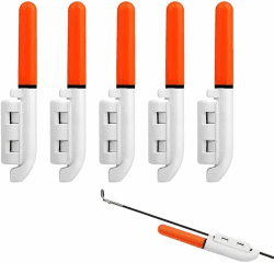 Aoreun Nachtlicht Knicklicht Angeln, 5 Stück Angel-Alarmglocken,Led Bissanzeiger Rutenspitze, Wasserdicht Glow Stick mit Schnalle,Nachtangeln Rod Lights für Meeresangeln,Rod Tip Lights (Rot)