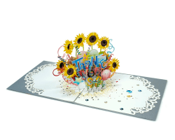 paperdora® 3D Pop-Up-Karte „Danke“ mit Umschlag und Wachssiegel - Karte Glückwunschkarte Grußkarte Geschenkkarte Geschenk Gutschein