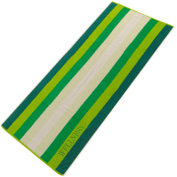 aqua-textil Wellness Saunatuch 80 x 200 cm Streifen grün Baumwolle Frottee Sauna Handtuch Strandtuch