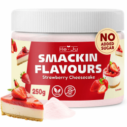 He-Ju Flavour Pulver Strawberry Cheesecake 250g, vegan, Erdbeer Cheesecake Geschmackspulver zum Süßen fast ohne Kalorien