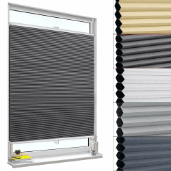 WOLTU Wabenplissee ohne Bohren Verdunklung Thermo Doppelplissee Klemmfix Zweifarbig 85x130cm Dunkelgrau-Weiß, Plissee Faltrollo Sonnen-, Sicht- & Schallschutz, Jalousie Plisseerollo für Fenster & Tür Dunkelgrau-weiß B85 x H130 cm