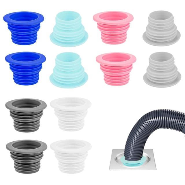 12 Stück Abfluss Waschmaschine Abfluss Adapter Siphon Dichtung Waschbecken Ablauf Gummimanschette Siphon Dichtungen Siphon für Waschmaschine Badezimmer Küche