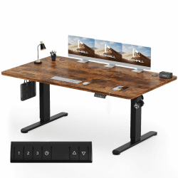 Homall Höhenverstellbarer Schreibtisch 180x80 cm, Schreibtisch Höhenverstellbar, Elektrischer Schreibtisch mit Vierteilige Tischplatte, Computertisch mit Memory Funktion,Standing Desk
