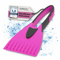 AUPROTEC Eiskratzer – 2K / Eiskratzer Auto mit rutschfestem Softgriff/Scheibenkratzer Auto/Schneekratzer Auto/Scheibenkratzer Winter/Eisschaber Auto - Pink