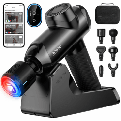 RENPHO Massagepistole mit Wärme und Kälte, Massage Gun mit Ladeständer und Bluetooth, Massagegerät Tiefengewebe Percussion für Sportler Muskelentspannung, LED Touch Display, Power+ Thermacool Deluxe