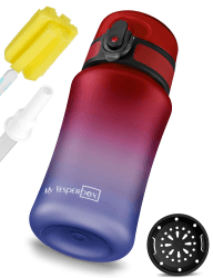 My Vesperbox – Minny - Kinder Trinkflasche auslaufsicher – mit Strohhalm oder Sieb - 350ml – leichte Tritan Wasserflasche - BPA frei - für Kindergarten, Schule (Rot - Blau 350ml) 350 ml Rot - Blau