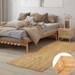 MY-RUG Robuster Jute Läufer Teppich Nitin 250 x 80 cm - Rechteckig, handgewebt, groß, Outdoorteppich, Juteteppich für Flur im Boho Style