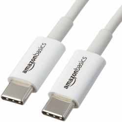 Amazon Basics Verbindungskabel USB 2.0 USB-C auf USB-C, 0.9 m, kompatible mit Laptop, Weiß