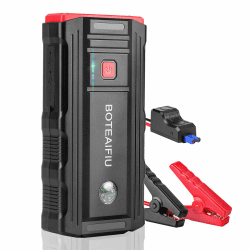 BOTEAIFIU Starthilfe Powerbank,3000A Auto Starthilfe für 8.0L Benzin und 6.5L Auto Batterie Booster Starter Powerbank Tragbares mit LED Taschenlampe für 12V Fahrzeuge SUV Motorrad ATV Rasenmäher