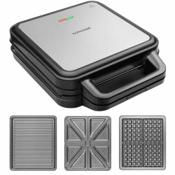 SV3080 Sandwich maker with exchange plates FAMILY 3in1 1200 W, Grau Schwarz