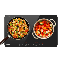 CIARRA CBTIH2 Doppel Induktionskochplatte mit 2 Platten Touch 9 Leistungsstufen 10 Temperaturstufen Mobil Camping Doppelt Induktionskochfeld Induktionsplatte Induktion Kochfeld 3500W