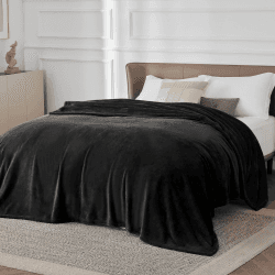 BEDSURE Kuscheldecke Flauschig Decke Fleecedecke - Wohndecke Warm Winter Weich, Sofadecke XXL, Decke Couch Blanket, Wohn- & Kuscheldecken Große 220x240cm, Sofa überwurfdecke Schwarz Schwarz 220 x 240 cm