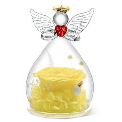 Qinqinxin Ewige Rose Engel Figur Geschenk für Mama Oma, Ewige Blume Kuppel Glas Engel, Infinity Rosen Geschenke für Frauen, Originelles Geburtstagsgeschenk Geschenk für Sie Valentinstag