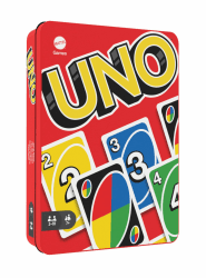 Mattel Games UNO-Kartenspiel, mit 112 Karten in hochwertiger Metallbox, exklusive Sammlerdose, Gesellschaftsspiel, Spielzeug ab 7 Jahren, HGB63