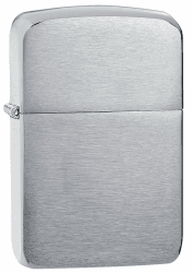 Zippo Feuerzeug 60001169 Benzinfeuerzeug, Messing, Chrome Brushed(Silber), Engrave to Front