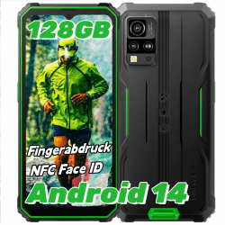 Blackview BV4800 Pro Outdoor Handy Android 14, 12GB+128GB/2TB TF, Corning Gorilla 6.56" HD+, Outdoor Smartphone, IP69K Buastellenhandy 4G Dual SIM,16MP+8MP, NFC/Face ID/OTG/GPS/Fingerabdruck