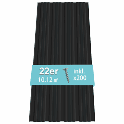 Thanaddo 22er Set Profilblech Trapezblech mit Schraube Blech Metall Dachblech Dach Platten Stahlblechdachplatten 10.12m²