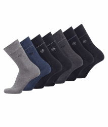 TOM TAILOR Socken - 7er Box Baumwollsocken für Altag und Freizeit - schlichte Herrensocken mit Sortierhilfe - Größe 39-42 und 43-46 43-46 Grau