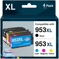 Paeolos 953 XL Multipack Druckerpatronen Kompatibel für HP 953 953XL Patronen für HP OfficeJet Pro 7740 7720 8710 8715 8740 8720 8718 7730 8728 8719 8730 8725 8210 8218, schwarz Cyan Magenta gelb